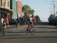 Cyclists Through Town