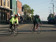 Cyclists Through Town