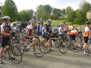 Cyclists ready to start at Floyd Fitness.