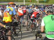 Bob and other cyclists at Floyd Fitness start.