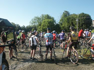 Cyclists ready to start at Harvest Moon.
